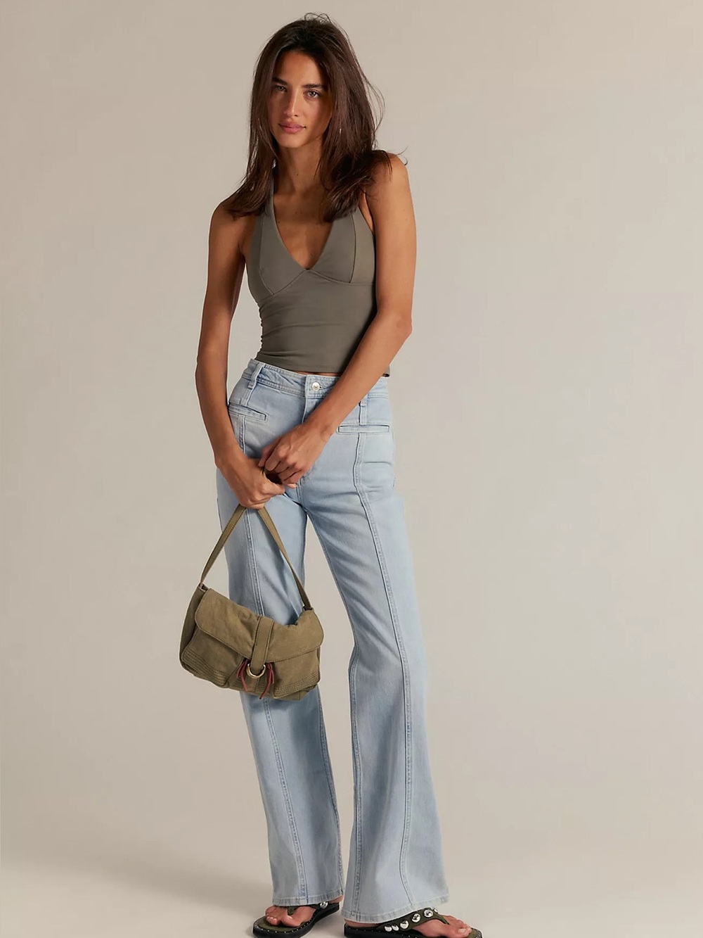 Free People Women’s Light Wash Jeans with Red Star Inset - Picture 5 of 5